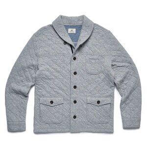Surfside Supply Heather Grey Shawl Collar Quilted Fleece Cardigan